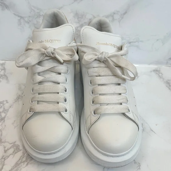Alexander McQueen Women's Sneakers in White and Gold - Picture 6 of 14
